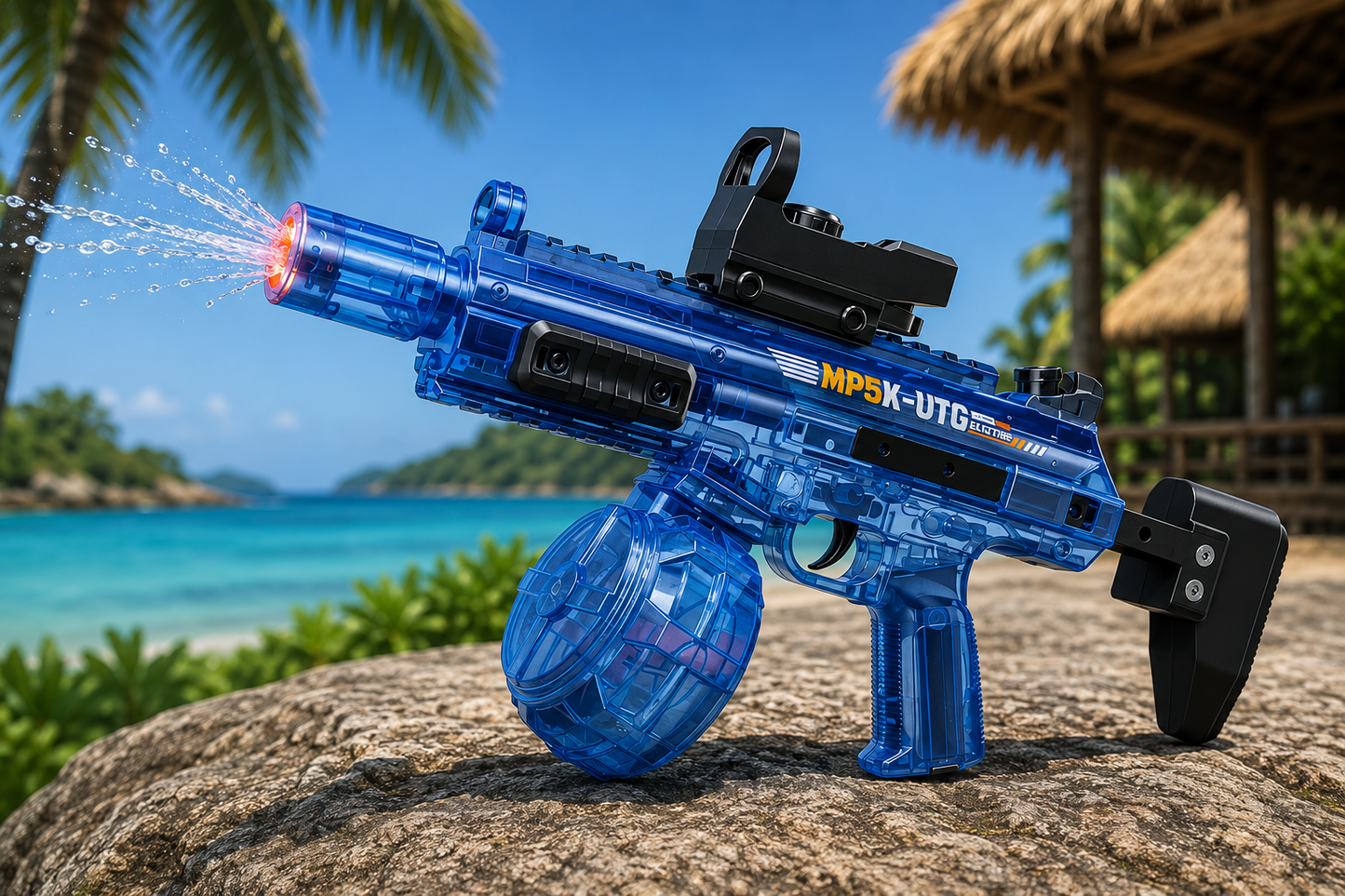Simulated Firing and Recoil Electric Water Gun Toys Children Automatic Sensor Lights Water Pistol Summer Outdoor Beach Kids Toy