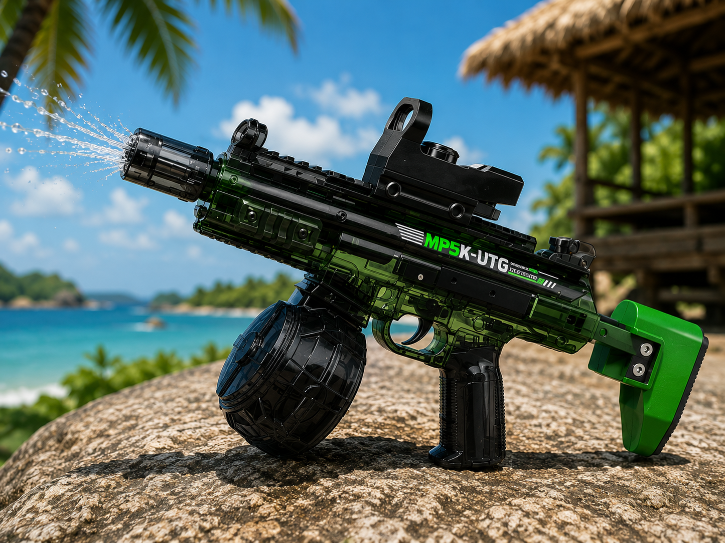 Simulated Firing and Recoil Electric Water Gun Toys Children Automatic Sensor Lights Water Pistol Summer Outdoor Beach Kids Toy