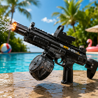 Simulated Firing and Recoil Electric Water Gun Toys Children Automatic Sensor Lights Water Pistol Summer Outdoor Beach Kids Toy