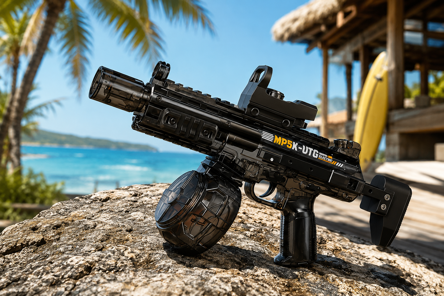 Simulated Firing and Recoil Electric Water Gun Toys Children Automatic Sensor Lights Water Pistol Summer Outdoor Beach Kids Toy