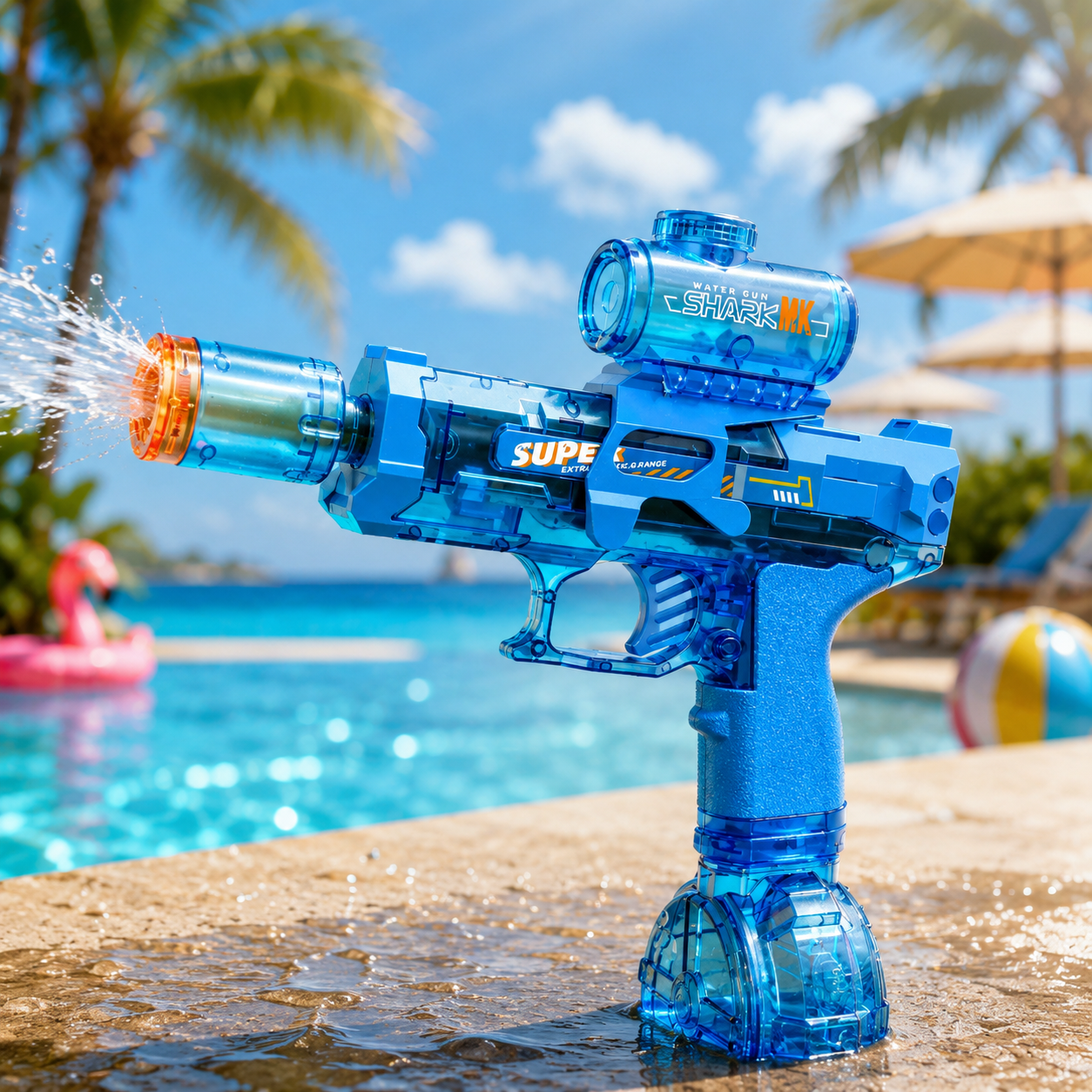 Simulated Firing and Recoil Electric Water Gun Toys Children Automatic Sensor Lights Water Pistol Summer Outdoor Beach Kids Toy